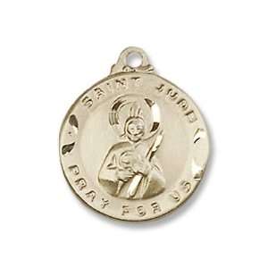 Gold Filled St. Jude Medal Pendant Charm with 18 Gold Chain in Gift 