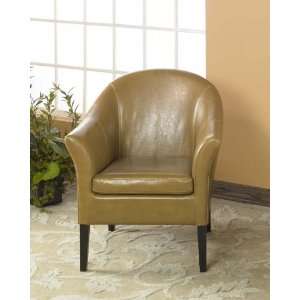   Armen Living LCMC001CLCA Camel Leather Club Chair Furniture & Decor