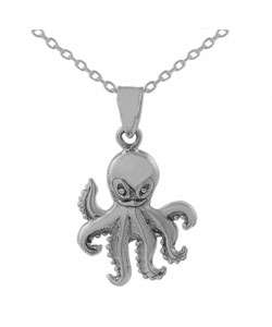 Sterling Silver Polished Octopus Necklace  Overstock