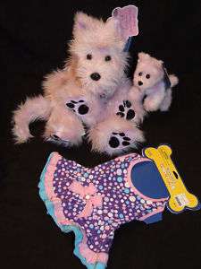 BUILD A BEAR DARLING DOGGY PURPLE MINI AND OUTFIT NWT  