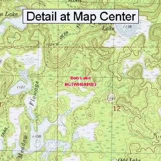   Topographic Quadrangle Map   Bob Lake, Wisconsin (Folded/Waterproof