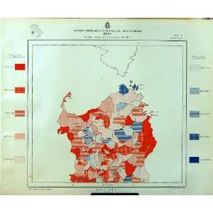   1929 Colour Map Italy Statistics Deaths Sassari Nouro