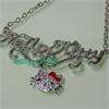   New high quality hello kitty red bow crystal necklace Gift F16  