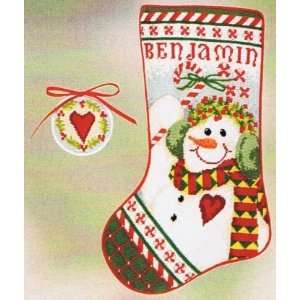 Candy Cane Snowman Christmas Stocking   Needlepoint Kit  