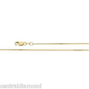 16 .75mm 14K Yellow or White Solid Gold Box Chain  