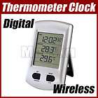 Digital Wireless LCD in/outdoor Thermometer Temperature Sensor Alarm 
