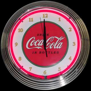 Coca Cola Red Neon Hanging Wall Clock / Vintage Look 1910 Style / NEW 