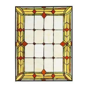 Craftsman 24W Rectangle Tiffany Style Stained Art Glass Window Panel 