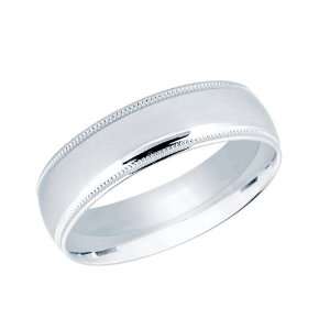  14K Solid White Gold Mens Promise Ring / Band: Jewelry