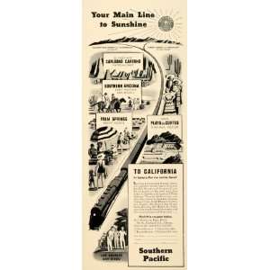  1939 Ad Southern Pacifics Sunset Golden State Trains 
