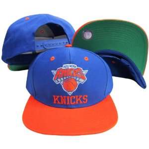  York Knicks Word Blue / Orange Two Tone Plastic Snapback Adjustable 
