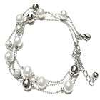 Silver Plated Anklet Bracelet Chain with Pearl #022
