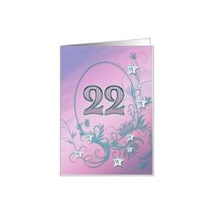  22nd Birthday card with diamond stars effect Card: Toys 