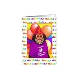  9 Years Old Birthday Cards Humorous Monkey Card Toys 