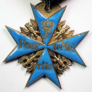 Vintage WWI Blue Max Medal Complete with COA JGS Maker Marked Initials 