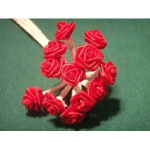  144 Silk Mini Wrap Roses Wedding Shower Flower Picks   Red 