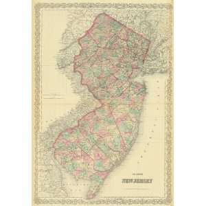  Colton 1881 Antique Map of New Jersey