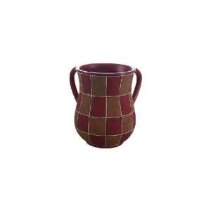  15 cm ritual hand washing pitcher in red and brown 