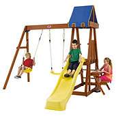 Plum Indri Wooden Climbing Frame Outdoor Play Centre with Double Swing 