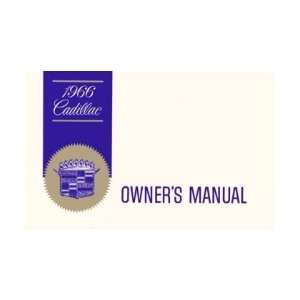  1966 CADILLAC Full Line Owners Manual User Guide 