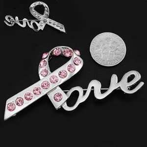  Breast Cancer ~ Pink Ribbon Broach ~ LOVE 