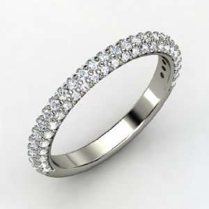   Slim Pave Band, Platinum Ring with Diamond & White Sapphire Jewelry