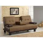 Coaster Company Durable Microfiber Sofa Bed in Brown Leather Vinyl