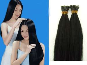 200S 18AAA Human Hair Extensions Stick I Tip Black #1  