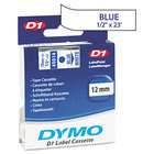   Tape Cartridge for Dymo Label Makers, 1/2in x 23ft, Blue on White