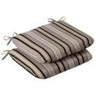   Outdoor Patio Furniture Chair Seat Cushions Black & Tan Striped Voyage