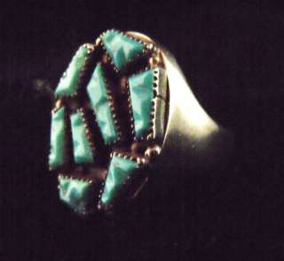 Stone Turquoise Ring   Zuni Handmade  