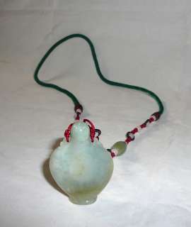 Chinese White Jade Snuff Bottle Pendant Necklace s1644  
