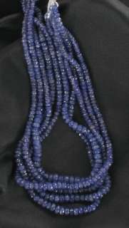 TANZANITE FACETED GRADUATED RONDELLE BEADS 4 7.5mm 14~  