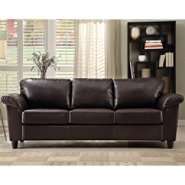 Oxford Creek Sofa in Dark Brown Faux Leather 