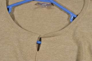 Jill Size L 12 14 Tan Cotton Shirt Top Blouse  