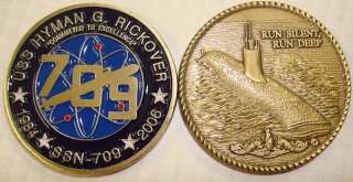USS Hyman G Rickover SSN 709 Submarine Coin Navy Attack  