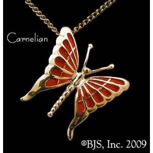 : Enameled Butterfly Necklace, 14k Yellow Gold, 18 gold filled cable 