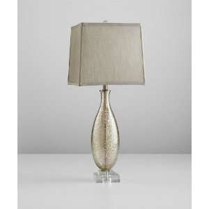  Coco 1 Light 27 Golden Crackle Glass Table Lamp with Grey 