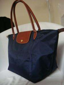 Longchamp Le Pliage Tote Bag Handbag NEW Navy Long Handle Large
