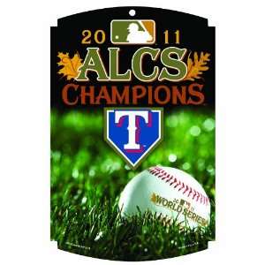 MLB Texas Rangers 2011 American League Champion 11 by 17 Wood Sign 