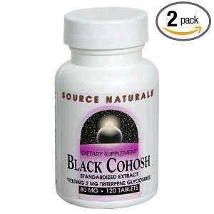  Source Naturals Black Cohosh 2mg, 120 Tablets (Pack of 2 