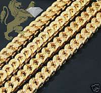 MENS YELLOW GOLD THICK FRANCO CUBAN CHAIN NECKLACE 30IN  