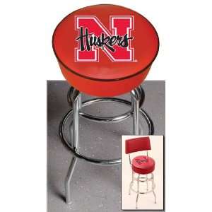 University of Nebraska Logo Swivel Bar Stool    Holland Furniture 