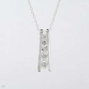35 Ctw Cubic Zirconia Sterling Silver Necklace   Material/Stone: Cubic 