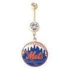 New York Mets Belly Button Ring Steel Gol​d Ep MLB Charm