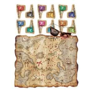 Pirate Treasure Map Party Game (mask & 12 flags included) Party 