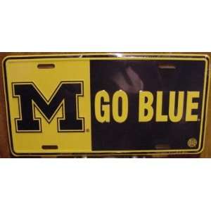  University Of Michigan Wolverines Go Blue Embossed Metal 