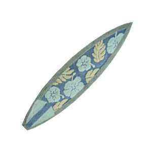  Hawaiian Rug Shortboard Blue Floral Print: Home & Kitchen