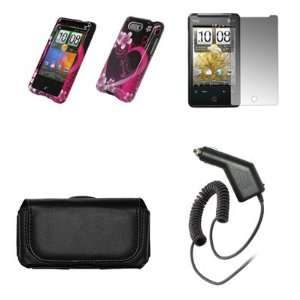   Hard Snap on Case Cover+LCD Screen Protector+Car Charger for HTC Aria