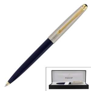   Dark Blue Gold Trim Ballpoint Pen, Medium Point, Blue Ink Office